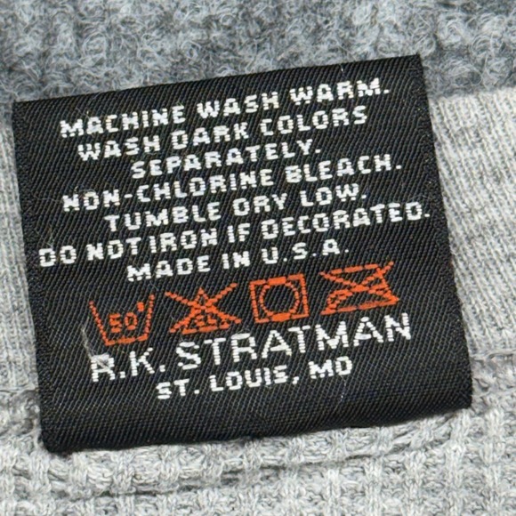 90s Harley Davidson Santa Barbara Eagle Thermal Waffle Knit Shirt Grey Mens XXL - Picture 6 of 9